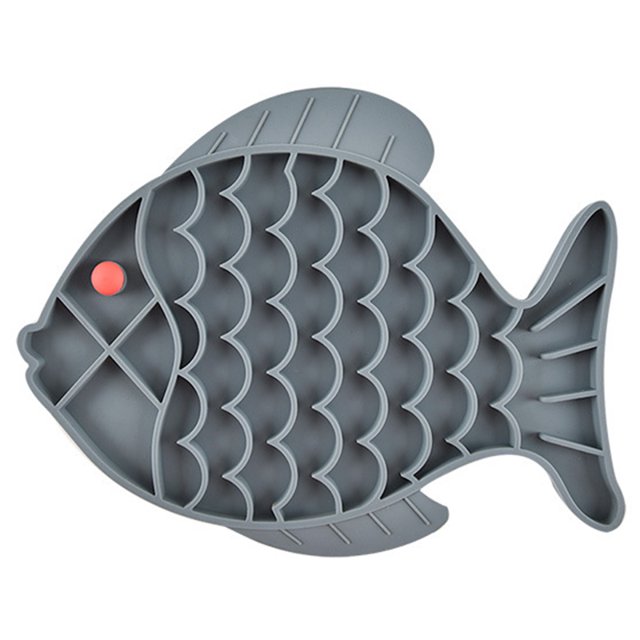 Pet Lick Pad Paw Fish Anti-choking Kitten Distraction Mat Puppy Slow Feeder Pad