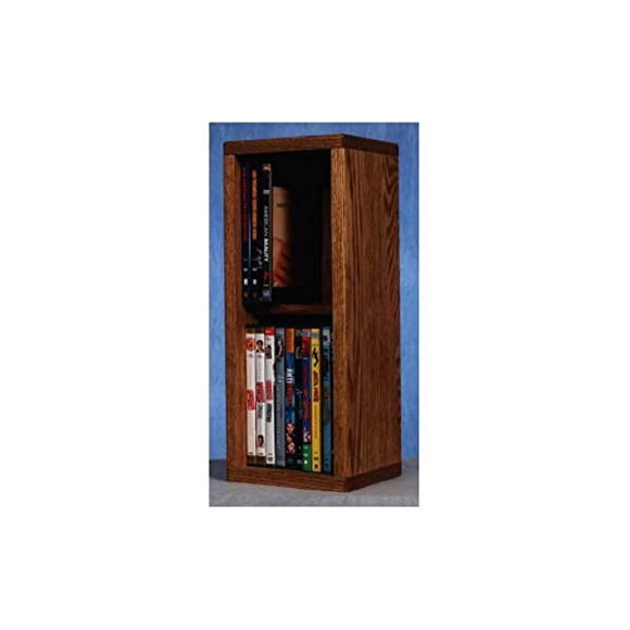 The Wood Shed 215 Solid Oak 2 Row Dowel DVD Cabinet Tower