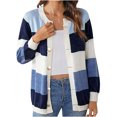 thumbnail image 1 of RXIRUCGD Chandail Coréen Coloré et Élégant pour Femmes, Col Rond, Bleu, Taille : TG, 1 of 2
