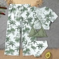 thumbnail image 2 of LYHaoo Girl's 4 Piece Swimsuits Tropical Print Halter Bikini Set Bathing Suits With Mesh Pants Sizes 7-8 Years, 2 of 6
