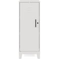 thumbnail image 1 of Pemberly Row 42.5"H 3 Shelf Metal Storage Locker Cabinet 3" Legs Pearl White, 1 of 8