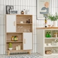 thumbnail image 3 of Gymax Sideboard Storage Cabinet Bookshelf Cupboard w/Door Shelf White, 3 of 10