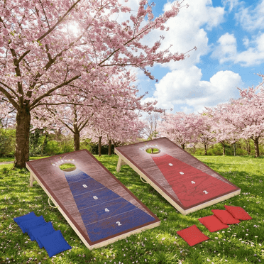 Naipo Ensemble de Jeu de Trou de Maïs 4x2 Pi Comprend 8 Sacs de Sable Durable Portable Ensemble de Jeux de Lancer de Poire Tepe pour Jeu Familial Extérieur Ou Intérieur