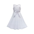 thumbnail image 2 of Robe Fille Grise en Mousseline Demoiselle d'Honneur Maxi Robe de Bal 12 Ans, 2 of 5