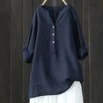 thumbnail image 2 of Haut Stylé Décontracté pour Femmes à Manches Courtes Chemise Foncée pour Femmes Chemises à Manches Longues Chemise de Cheer T-Shirt pour Femme à Manches Courtes Vestes de Sarrau Col Montant Simulé pour Dames, 2 of 3
