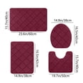 thumbnail image 3 of Dvkptbk Memory Foam Bath Mat 4 Set Bathroom Rugs For 4 Pcs Toilet Mats Universal Soft Comfortable Water Absorption Non-Slip Thick Machine Washable Easier To Dry Dark, 3 of 7