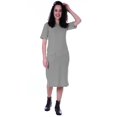 thumbnail image 1 of Moomaya Robe Droite à Manches Courtes pour Femmes, Unie, Décontractée, Coupe Ample, avec Poches, 1 of 6