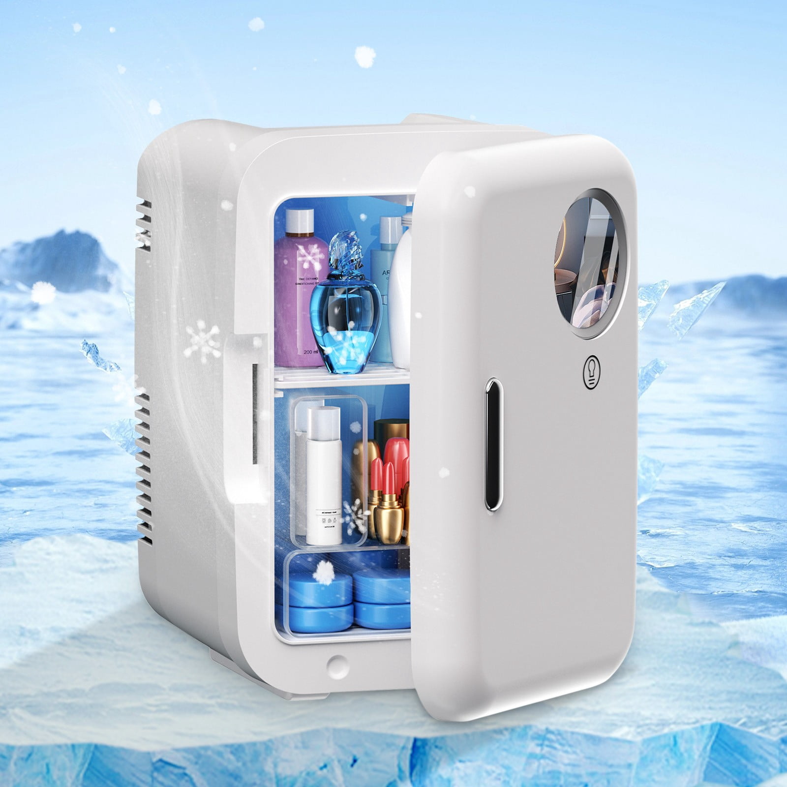 PEONAVET Portable Refrigerator Portable Refrigerator 2in1 Mini Fridge 4L Small Mini Bar with Cool and Heat Function Portable 110V AC Portable Small Fridge for Car Cosmetics Drinks Fruit