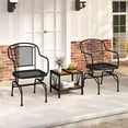 thumbnail image 2 of Gymax Patio Rocking Chairs Set of 2 w/ Metal Mesh Backrest & Seat Armrests Gentle, 2 of 9