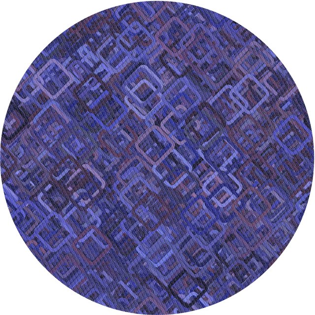 Ahgly Company Tapis d'Intérieur Ronds Transitionnels Bleus Lavables à la Machine, 7 Pieds Rond