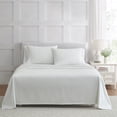 thumbnail image 1 of Martha Stewart Everyday Pima Cotton 600 Thread Count Dottie Stripe Green Sheet Set, Double, 1 of 6