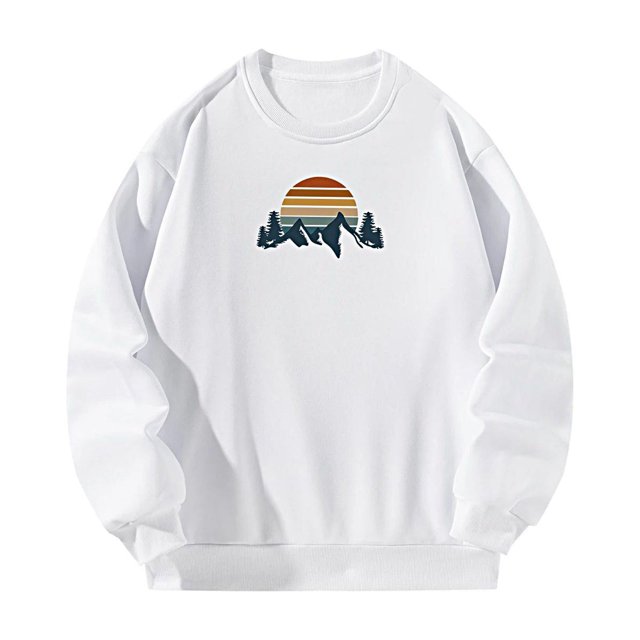 Xuanheng Chandail à Col Rond pour Femmes, Vêtements d'Hiver et d'Automne pour Camping, Randonnée, Maison, Bureau, Blanc
