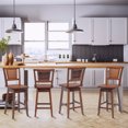 thumbnail image 2 of Costway Set of 4 Swivel Bar Stools Counter Height Rubber Wood Pub Chairs w/ Rattan Back, 2 of 9