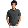 thumbnail image 1 of Hanes Mens FreshIQ X-Temp Pique Polo, S, Charcoal Heather, 1 of 2