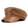 thumbnail image 1 of LinYooLi Pi Jun Hat Female Autumn And Winter Alphabet Student Hat Edition Fashion PU Naval Hat High -Speed Sales Tong Hat, 1 of 6