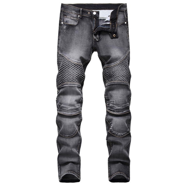 Birdeem Mens New Fashion Have Pockets Button Zipper Personality Denim Trend Jeans