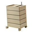 thumbnail image 4 of DOLITY Rolling Storage Cabinet 5 Tier Rotating Storage Cart for Kitchen Dorm Office Khaki, 4 of 9
