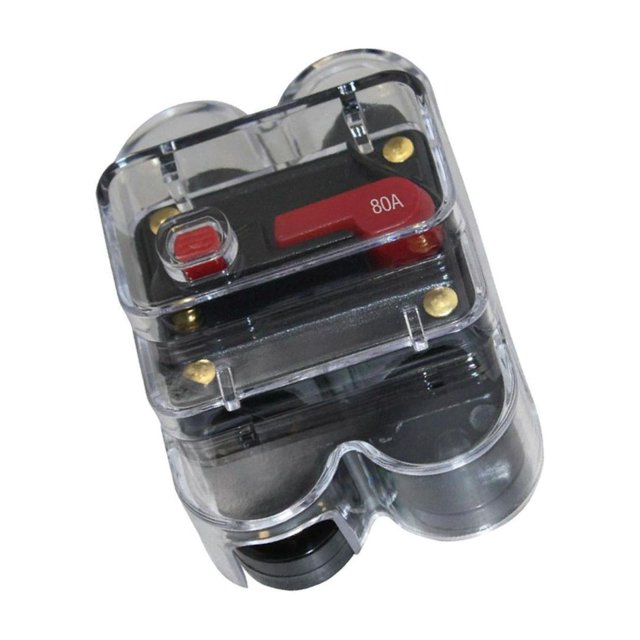Guardoinrt Voiture Audio Auto Radio en Ligne Coupe-Fusible Circuit pour DC 12V Noir 80A 1Ensemble