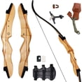 thumbnail image 1 of 62" Recurve Bow Wooden Takedown Archery Bow 20 25 30 35 40lbs Draw Wight Included Arrow Rest Pad Stringer Tool String Nocks for Right and Left Hand, 1 of 6
