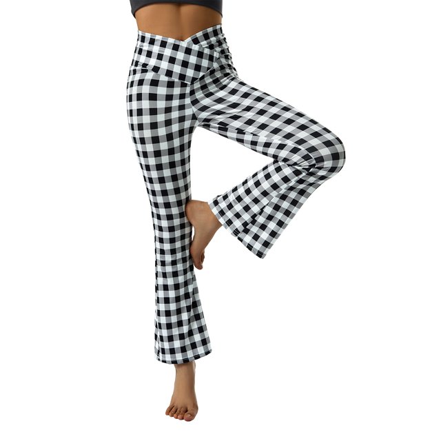 Women's Bootcut Yoga Pants Crossover High Waisted Workout Leggings Stretch Through Tummy Control Flare Pants