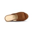 thumbnail image 4 of BLISSFUL STEP Chaussures pour Femmes Talon Compensé Bout Ouvert Espadrilles à Plateforme Mules Brun 7, 4 of 7