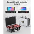thumbnail image 2 of Hard Travel Case For Nintendo Switch 2, IP67 Waterproof, Soft Lining, Holds Console, Pro Controller & Accessories, 2 of 7