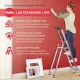 thumbnail image 2 of Hailo Folding Step Stool, 5 Step Ladder with Tray, L60, Silver, 2 of 12