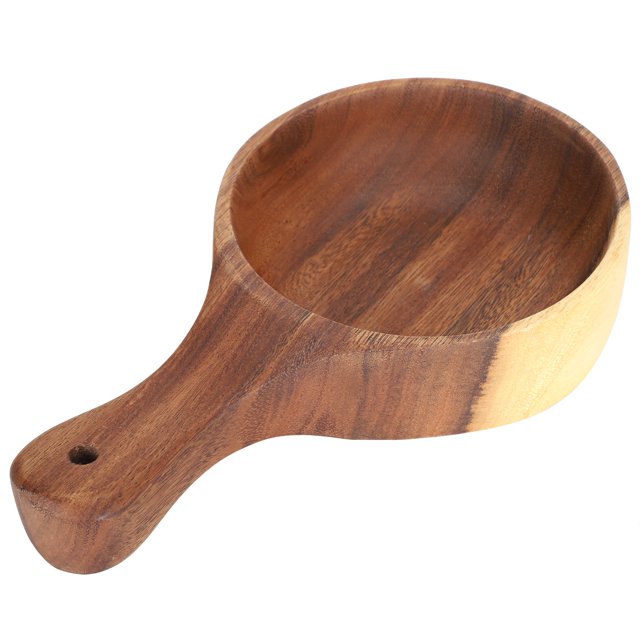 Serving Bowl, Individual Handmade Wood Bowl With Handle For Cereals Nut Mixes Snacks For Salads Pasta