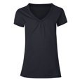 thumbnail image 1 of Hanes Girls` Shirred V-Neck Tee, XL, Black, 1 of 1