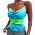 thumbnail image 2 of Pompotops Mode Femme Débardeur Imprimé Sans Manches Blouse Bretelles Hauts, 2 of 4
