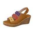 thumbnail image 2 of Styesk Womens Sandals Women's New Summer Large Size Mixed Color Muffin Fish Mouth Platform Wedge Sandals, 2 of 8