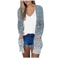 thumbnail image 1 of CEHVOM Cardigan à Imprimé Floral pour Femmes, Mode Décontractée, avec Poches, Manches Longues, Liquidation, 1 of 5