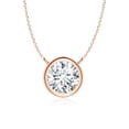 thumbnail image 1 of Angara Collier en Diamant Naturel - Collier Solitaire en Diamant Rond Serti Clos en Or Rose 14 K pour Femmes, 1 of 10