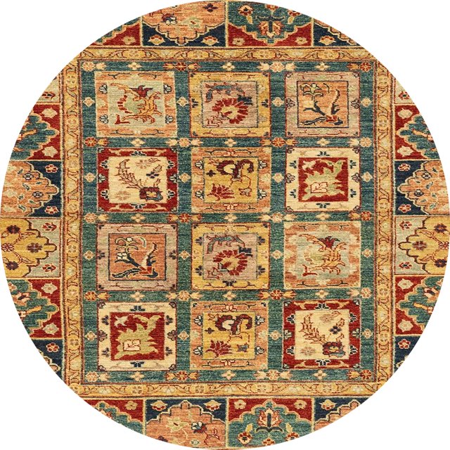 Ahgly Company Tapis d'Intérieur Ronds Abstraits Or Abstraits pour Aire, 3 Pieds Rond