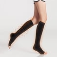 thumbnail image 4 of Hontri Women's Compression Socks - Open Toe Design - Graduated Support - Circulation Hose - Knee High Comfort - Women's Open Toe Graduated Compression Socks Firm Pressure Black,Xxl, 4 of 6