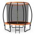 thumbnail image 1 of Gymax 8FT Recreational Trampoline w/ Ladder Enclosure Net Safety Pad Outdoor Orange, 1 of 9