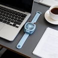 thumbnail image 4 of Mini Portable Wrist Fan. Desktop Or Handheld Two Purpose USB Charging Fan Detachable Wristband With Three Gear Of Wind Speed And Colored Lights, 4 of 6