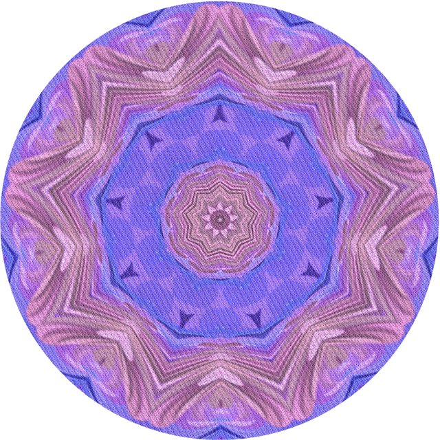Ahgly Tapis Rond Lavable en Machine Intérieur Transitionnel Heliotrope Violet, 6 Pieds Rond
