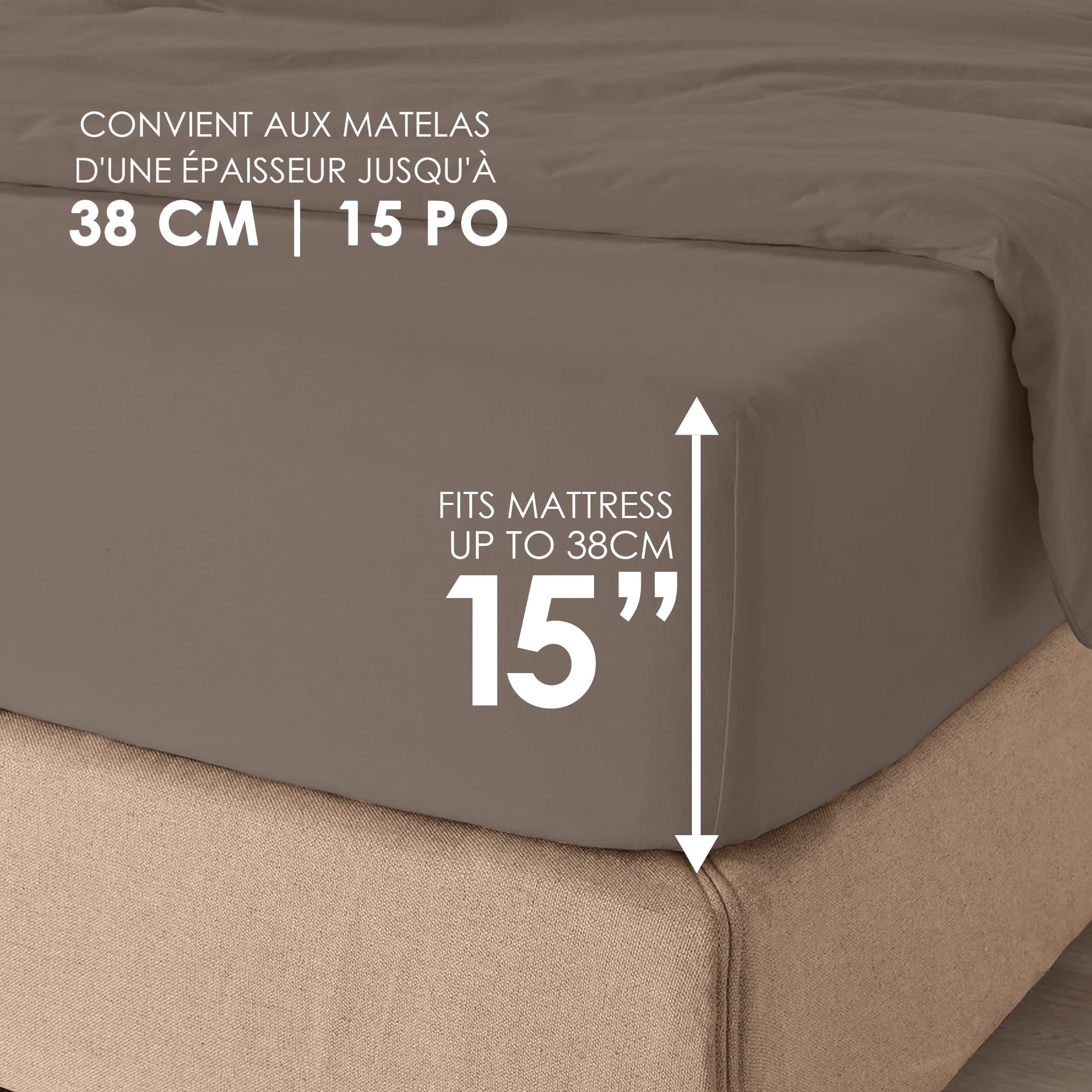 Ensemble de draps 100 % coton à contexture de 400 fils Hometrends, satin de coton