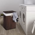 thumbnail image 3 of Costway Rectangle Bamboo Hamper Laundry Basket Washing Cloth Bin Lid Brown, 3 of 9