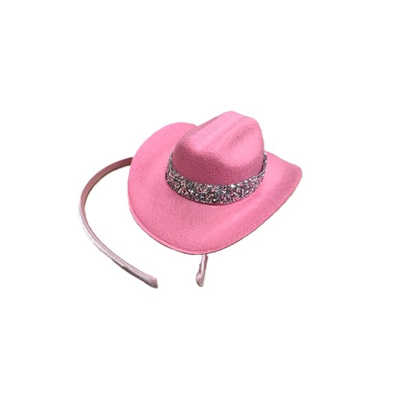 Way To Celebrate Pink Plastic and Polyester Cowgirl Hat Headband Party Favor, 1 Count