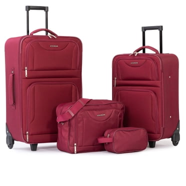 Jetstream Atlantic Softside 4 Piece Luggage Set, Rolling Suitcase Set: 25 Inch Checked Luggage, Carry On Suitcase, Tote Bag & Toiletry Kit