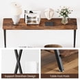 thumbnail image 4 of EDTara Industrial Farmhouse Console Table, Long Narrow 2-Tier Entryway Table with Storage Shelf for Foyer, Hall, or Behind Sofa, 4 of 8