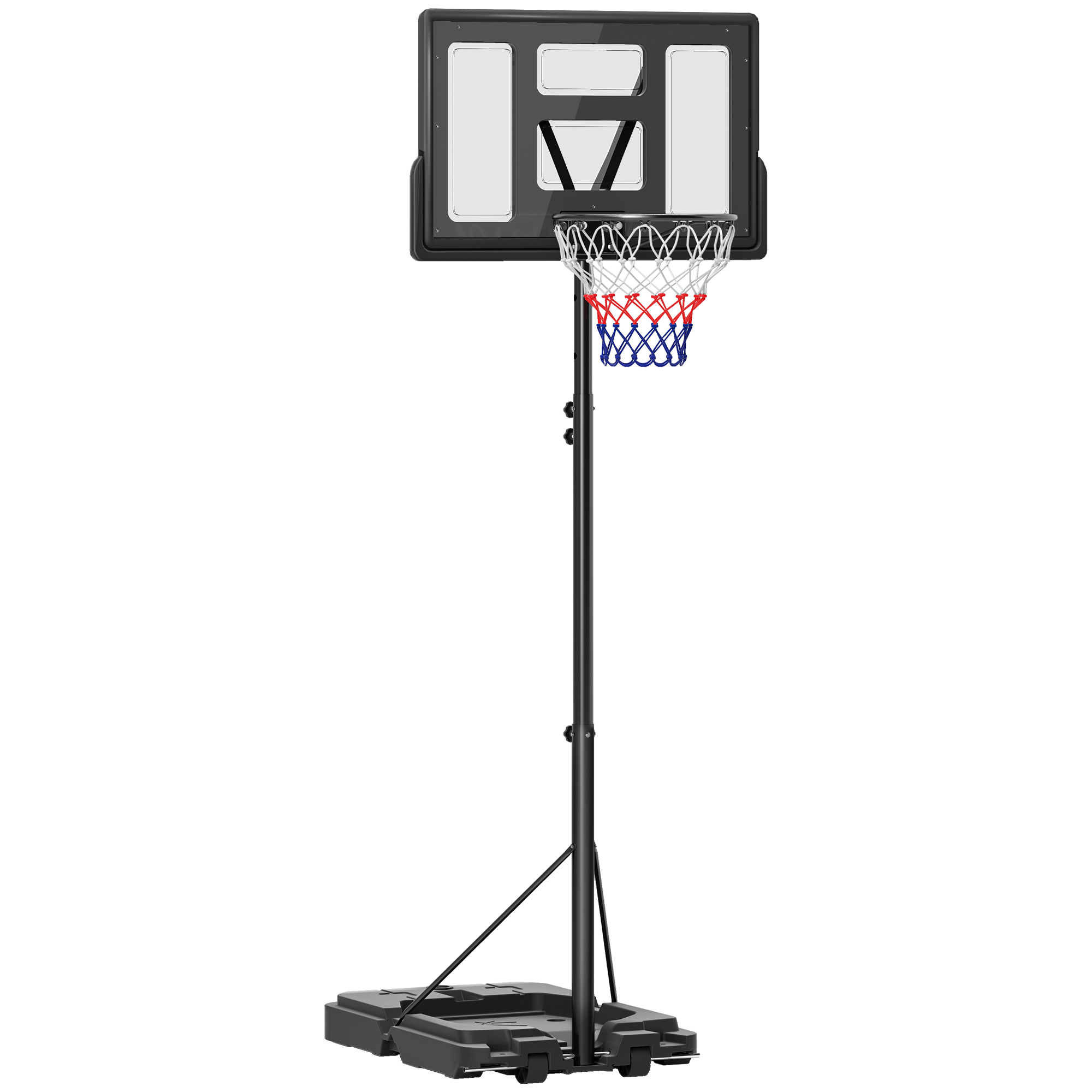 Soozier Panier de Basketball Portable de 7,5 à 10 Pi avec Roues et Panneau Arrière de 43 Po