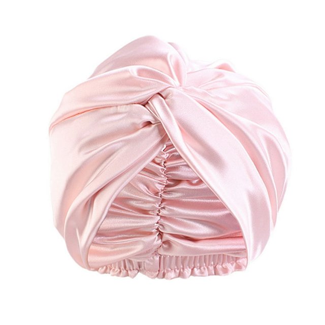 MesaSe Adjustable Satin Faux Silk Bonnet Front Knot Back Adjustable Buckle Large Long Curly Hair Wrap Elastic Drawstring Beauty Hat