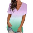 thumbnail image 1 of B91xZ Hauts pour Femmes 2024 Col Rond Manches Courtes Pull-Over, Vert S, 1 of 2