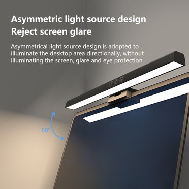 Cameland Lampe de Bureau Led Anti-Bleu Asymétrique Protection des Yeux avec Indicateur de Minuterie