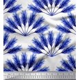 thumbnail image 1 of Soimoi Blue Silk Fabric Pine Leaves Print Fabric by Yard 42 Inch Wide, 1 of 3