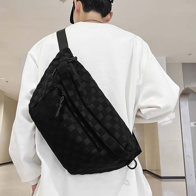 TIMIFISWomen's Summer Fashionable Plaid Pattern Zipper Belt Bag