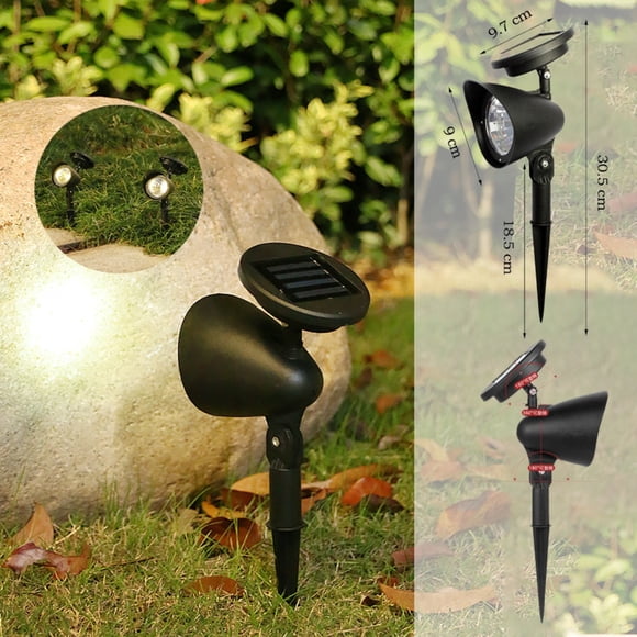 CQCYD 2 Pcs Projecteurs à Énergie Solaire, 4 LED Lumières de Cour Éclairage Décoratif Extérieur, Spot Lights Paysage Imperméable pour Jardin Cour Sentier Patio Villa Allée Déco